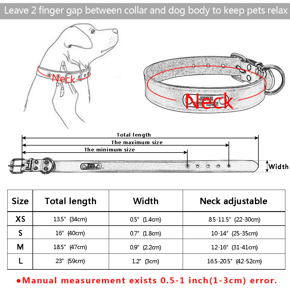 Engraved Leather Dog Collars